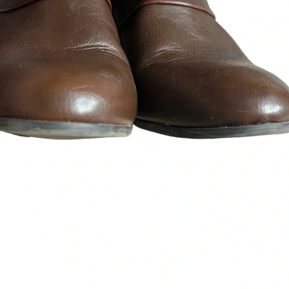 Thalia Sodi ankle booties woman 9M .Brown square heel ,round toe, EC - Picture 9 of 16